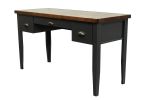 Bridgevine Home Essex 53 inch Writing Desk, No Assembly Required, Black and Whiskey Finish