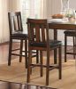 Espresso Finish Counter Height 5pc Dining Set Tabe and Counter Height Chairs Set Black Faux Leather Upholstered Seat Wooden Dining Kitchen Furniture