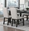 Antique Black Finish Modern Dining 5pc Set Rectangular Table and 4 Upholstered Chairs Textured Gray Wooden Dining Room Furniture