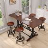 5-Piece Dining Table Set, 59" Wooden Sofa Side Table with Stabilizing Base, Rustic Brown Industrial Adjustable Height Chairs, Modern Bar Table and Cha