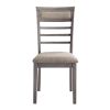 Beautiful Gray Finish 5pc Dining Set Table and 4 Side Chairs Set Fabric Upholstery Wooden Furniture Kitchen Dining Set