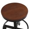 5-Piece Dining Table Set, 59" Wooden Sofa Side Table with Stabilizing Base, Rustic Brown Industrial Adjustable Height Chairs, Modern Bar Table and Cha